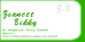 zsanett bikky business card